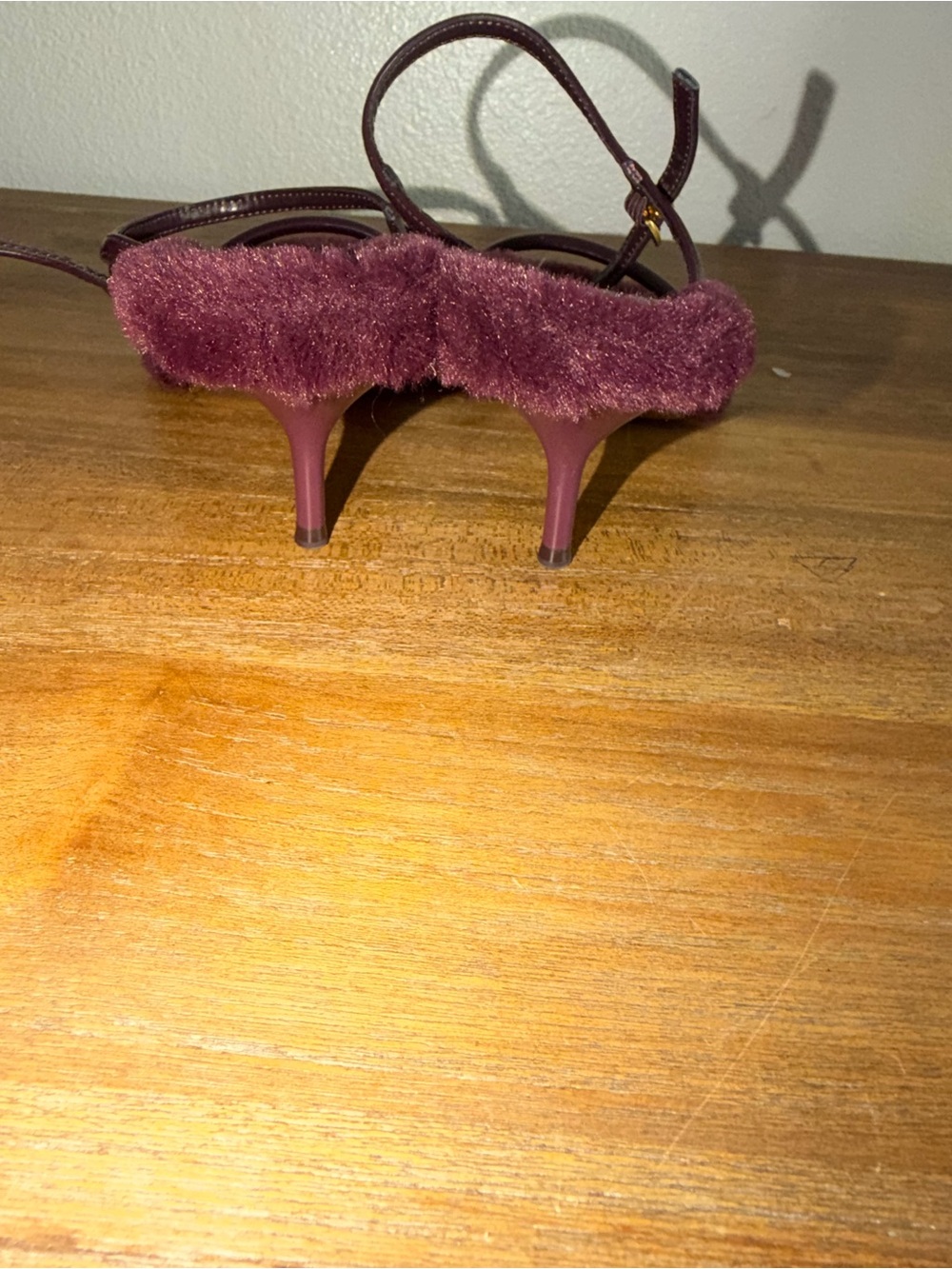Zara Women's Plush Strap Sandals in Deep Wine - Picture 4 of 7